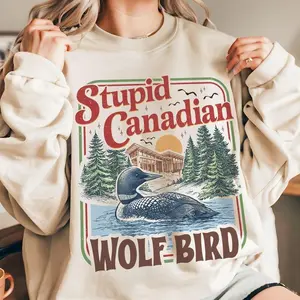 Heated Rivalry Stupid Canadian Wolf Bird T-shirt/ Sweatshirt, Hockey Romance LGBT Hockey Fan Shirt, Team Hollanov TShirt, Heated Rivalry Stupid Canadian Wolf Bird sweatshirt