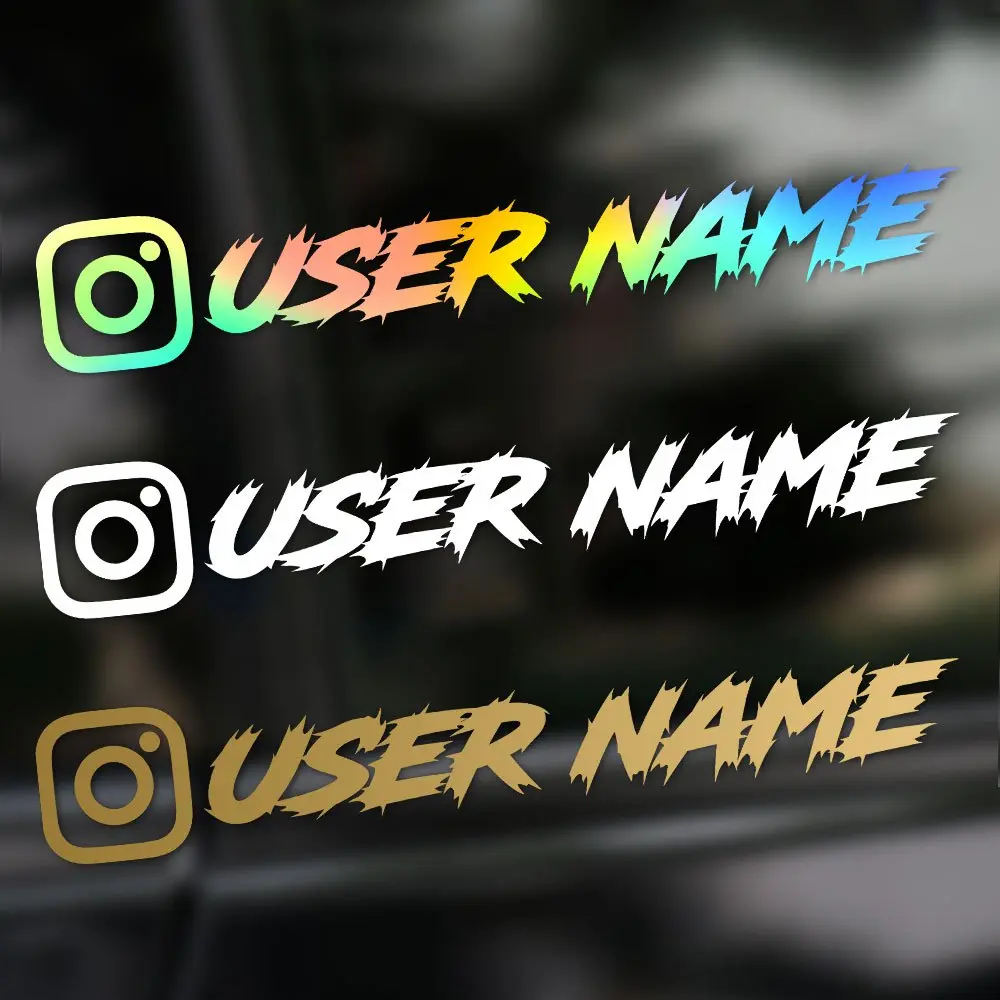 1PC Custom Car Sticker Instagram Cool Fonts Waterproof DIY Vehicle Window Motorcycle Bicycle Scooter Helmet Durable Vinyl Decals