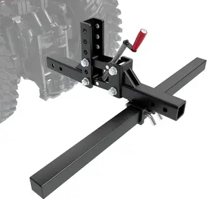 Manual Implement Lift 1-Point Lift System 50 Inches Width Fits for ATV/UTV 2 Inch Receiver Quick Attach Accessories Tractors,50 Inches Width,Height Adjustments