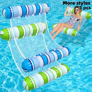 Multi-Style Adult Inflatable Pool Hammock, Multifunctional Floating Pool Chair, Pool Float Bed, Essential Beach Vacation Item, Hammock Pool Floats, Inflatable Pool Lounge