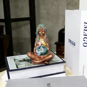 Resin Gaia Goddess Statue, Mother Earth Figurine for Spiritual Home Decor, Pagan Wiccan Altar Ornament, Durable Art Craft Gift