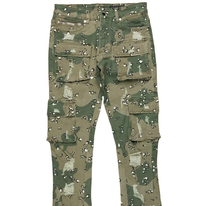 Kade Camo Stacked Flare Jean