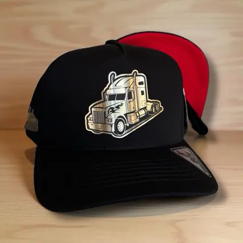 Classic Casual Cotton Customizable Trucker Hat - SnapBack Cap with Black Plate Logo