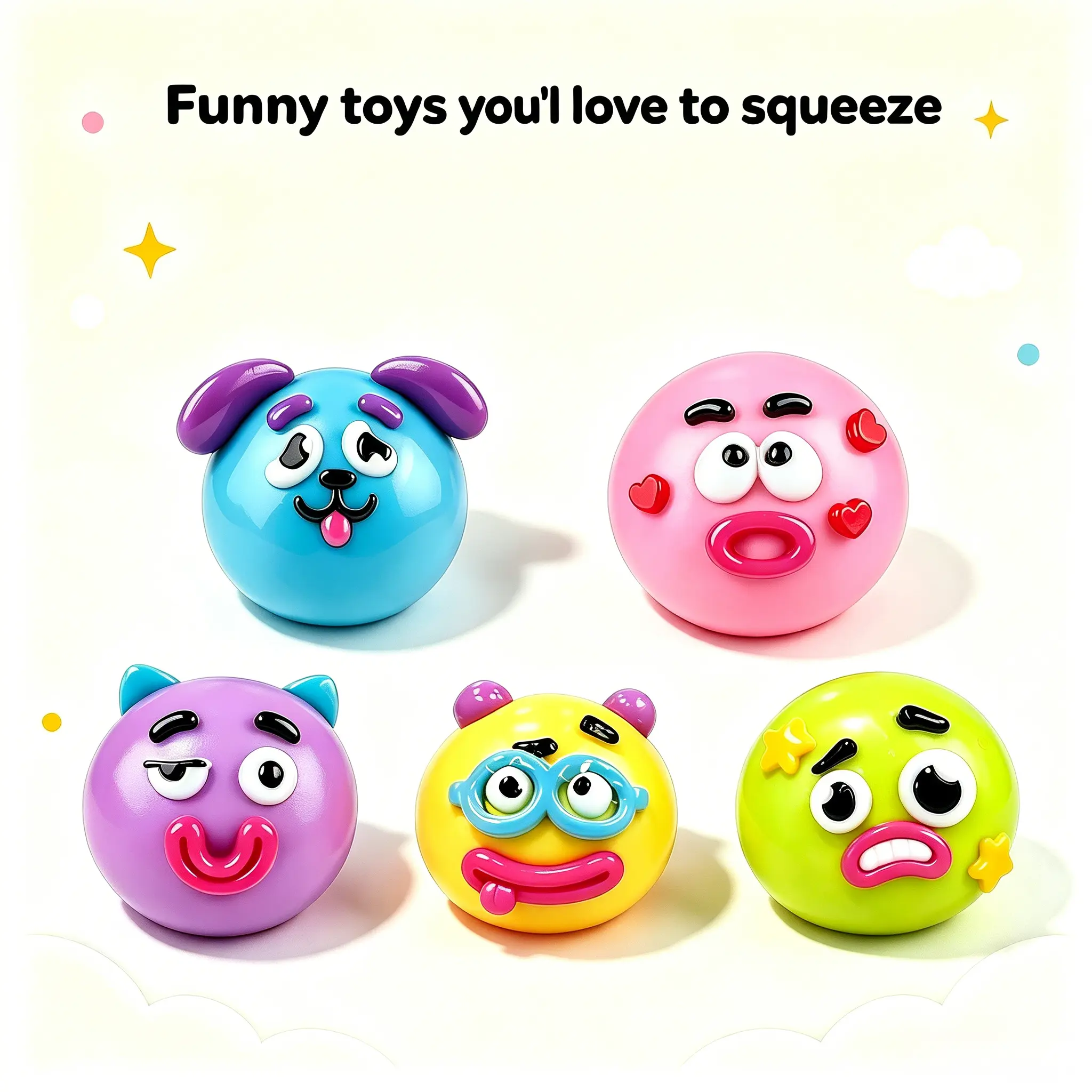 Funny Squeeze Toys - Colorful Expressive Faces for Kids - Perfect for Playtime Fun and Sensory Exploration