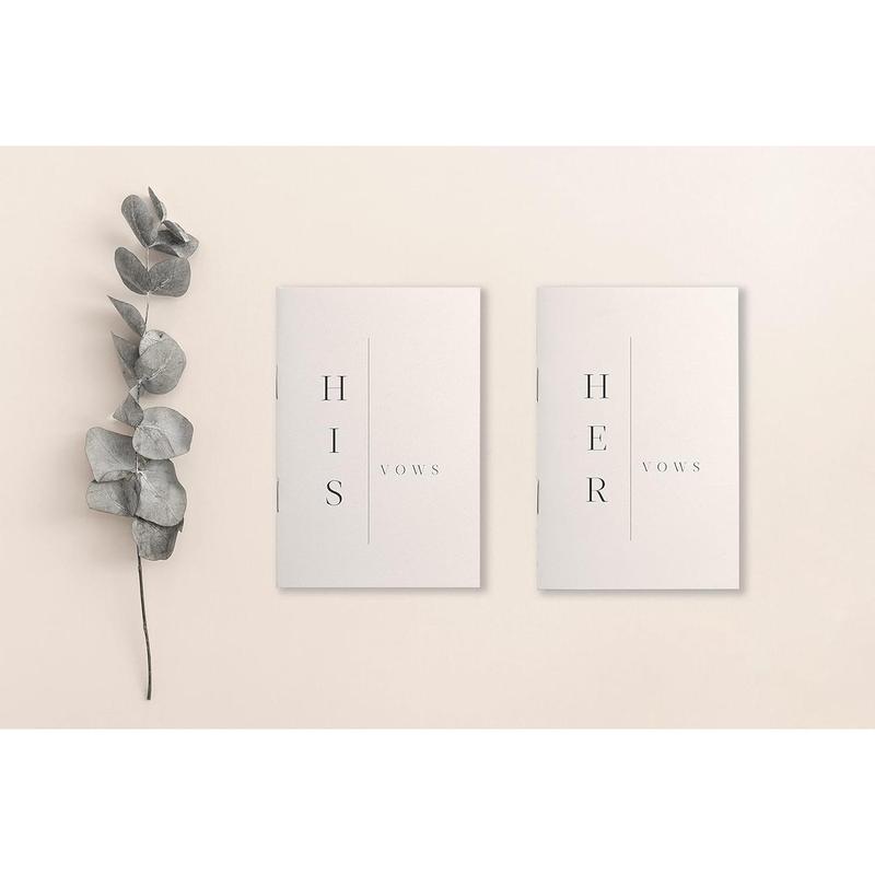 Modern Wedding Vow Books His and Hers - Bride and Wedding Notebook with 28 Pages - 5,9" x 3.9"- Great for Vow Renewal - Bridal Shower Gifts – Booklet - Bonus Time Capsule Love