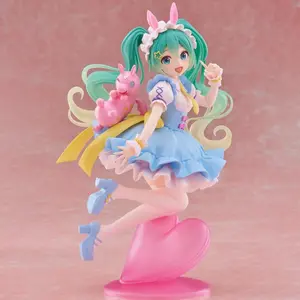 20cm/7.87in Hatsune Miku Anime Figure Kawaii Fairy Tales Miku Action Figure Lollipop Girl Figurine PVC Collection Model Doll Toy