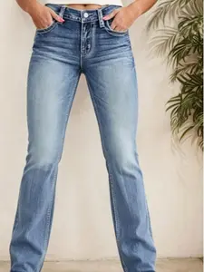 Micro stretch denim jeans - comfortable, soft, breathable, suitable for casual denim women's clothing