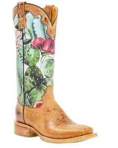 Tin Haul Women's Cactilicious Looking Sharp Sole Western Boot Broad Square Toe - 14-021-0007-1337 Br