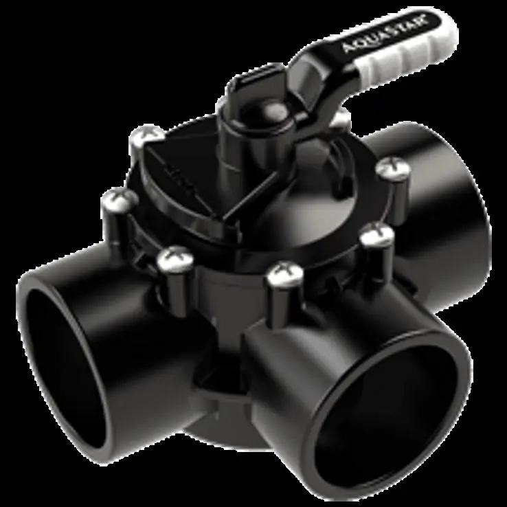 Durable CPVC 3-Way Check Valve for Pools, 2 in. Socket x 2.5 in. Spigot, Flow Star Series with Adjustable-Stop Feature, Highly Chlorine-Resistant, Aqua Star Flow Star 3-Way Valve