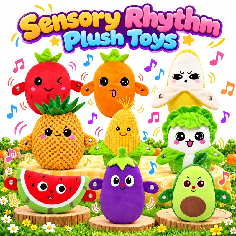 Banana Induction Rhythm Piano Toy for Toddlers, Smart Human Body Touch Musical Plush Toy, Electronic Interactive Learning Instrument, Sensory Educational Toys for Kids Boys Girls Ages 2+
