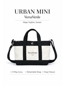 Versa Verde Urban Mini Tote Canvas Crossbody Compact City Carry