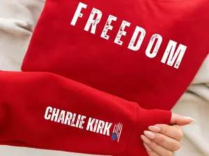 Charlie Kirk Freedom 2 Side Sweatshirt, Charlie Kirk Make America Great Again, Donald Trump, Freedom Charlie Kirk Assassination