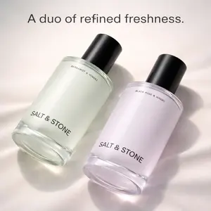 Salt and Stone Body Spray Set-Bergamot and Patchouli + Sandalwood and Vetiver Grass-Neutral Perfumed and Body Fragrance Spray Two BottlesNo Animal Experiment-3.4 Per Bottle ounces/100 Ml