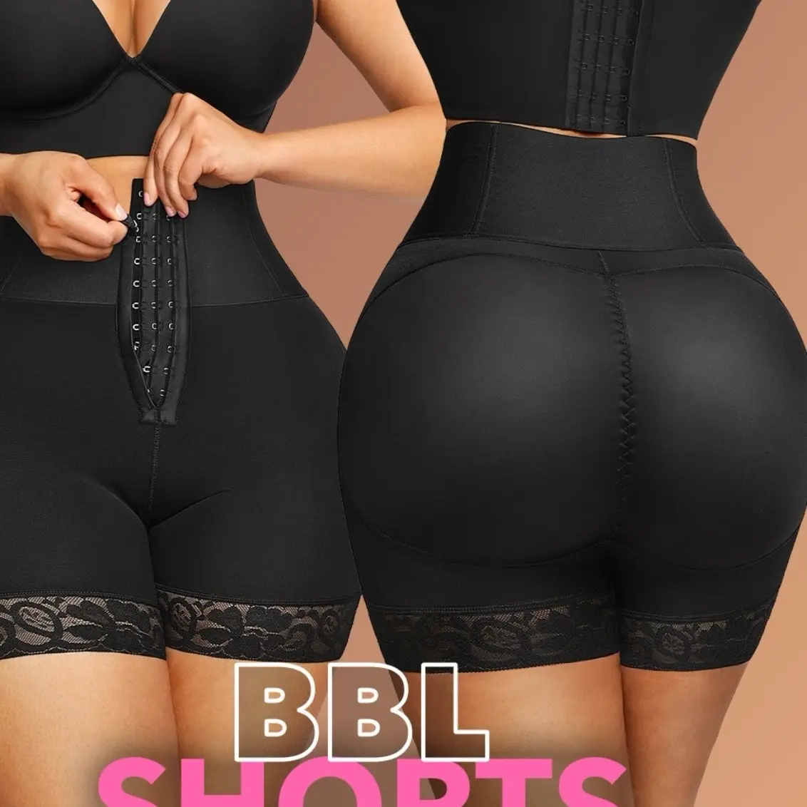 Women's High-Waisted Tummy Tuck and Butt Lifter Short 2in1 with Adjustable Hook and Eye Closure - Shapewear