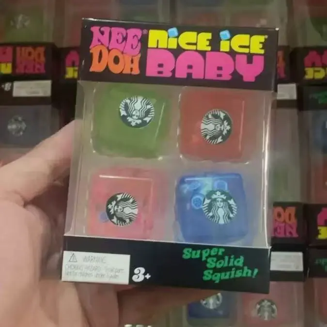 NeeDoh Nice Ice Baby 4-Pack Non-Sports Trading Card Pack, Starbucks-Themed Collectible