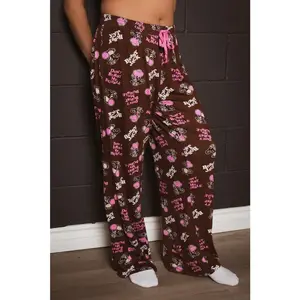 Bobby Jack “Don’t Burst” Pajama Pants – Brown Allover Print Lounge Pants, Soft Comfy Sleepwear