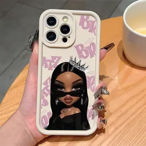 Antique Doll Theme Tpu Anti-Drop Phone Case for iPhone 6/7/8/x/XS/XR/XS Max/11/12/13/14/15/16/17 Pro Max, Perfect Gift for Couples