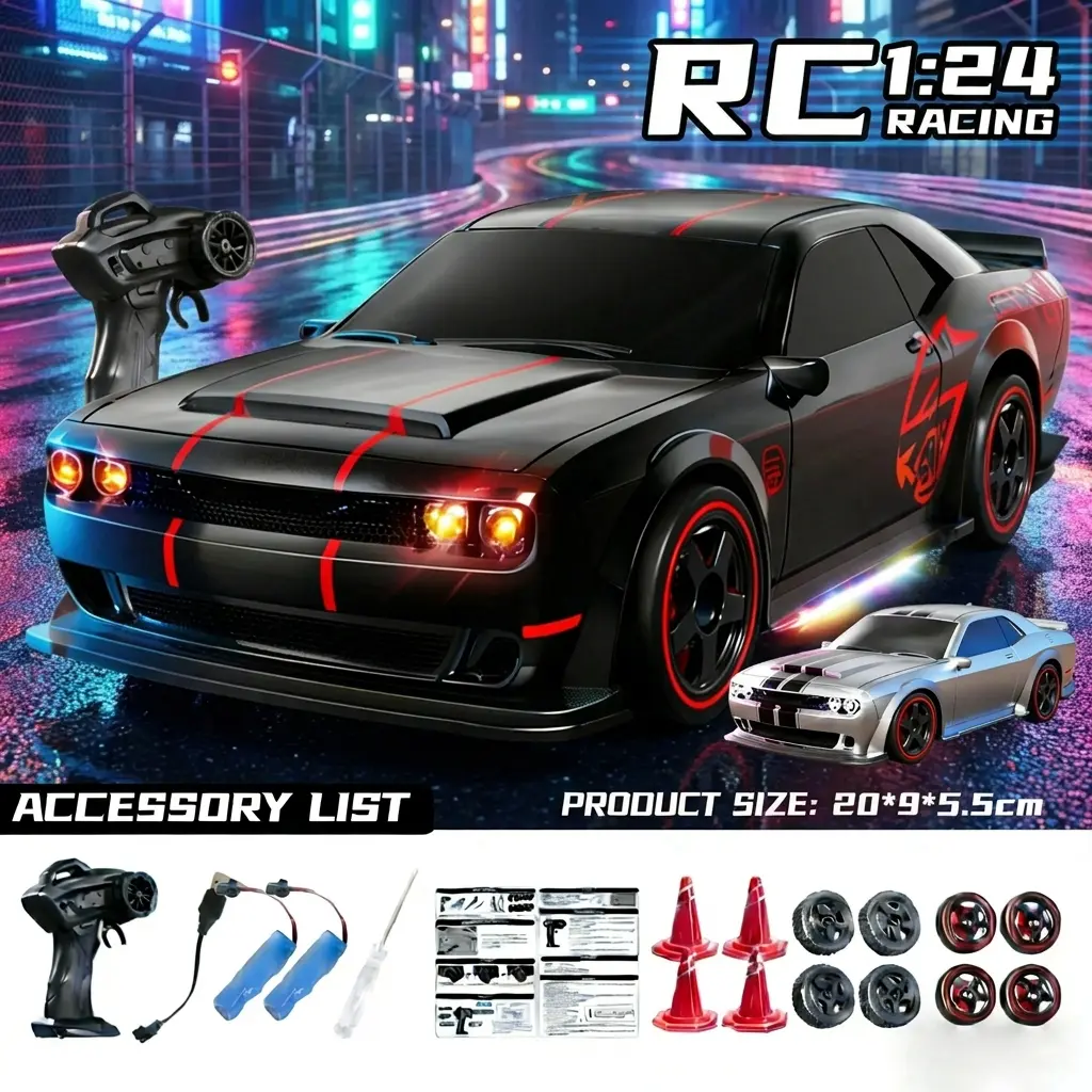1:24 4WD RC Racing Car, Electric Remote Control Cars with Full Proportional Control, Powerful Speed, Exquisite Workmanship for Personal Use or Gifting, Rc Cars