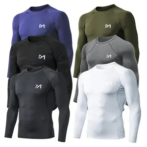 MEETYOO  2 Pack  Men's Compression Long Sleeve Athletic Workout Shirt Outdoor Sports Clothing Modern Sportswear