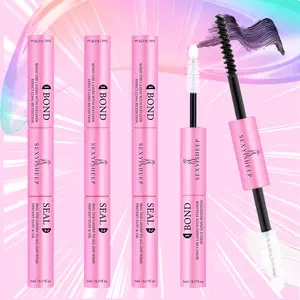 Lash 2 in 1 Bond and Seal Cluster Lashes Glue for DIY Individual Eyelash Extensions Super Strong Hold Clusters Lash Adhesive Mascara Wand Eyelash Bonding Tools Eyelashes Glue for Sensitive Eyes Eyelash Tools