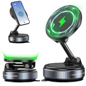 Upgraded 360° Magnetic Phone Holder with Strong Adsorption Car Mount Hands Free for Car Gym Mirror Shower Efficient Wireless Charging & Dual-Axis Adjustment