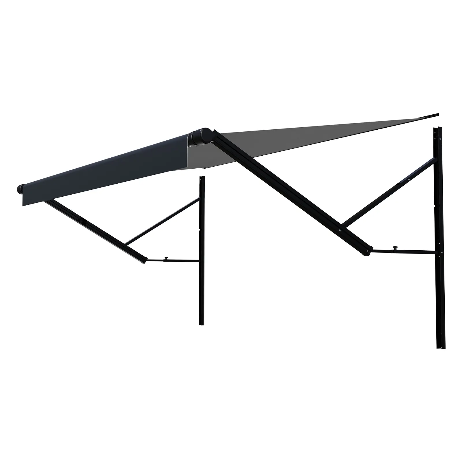 【Summerfinds】VEVOR 12V Motorized Retractable RV Awning Complete Kit, 16' Aluminum Frame Canopy, PVC (Polyvinyl Chloride) Vinyl Material, Easy Operation, Adjustable Shade, Black Outdoor Accessory for Most RVs Camper Trailers
