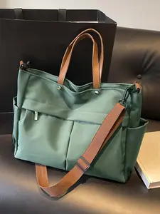 Small fresh multi-pocket shoulder messenger bag, contrasting color shoulder strap multi-compartment practical casual shoulder handbag messenger bag, suitable for daily travel, shopping, etc. Casual Messenger Bags