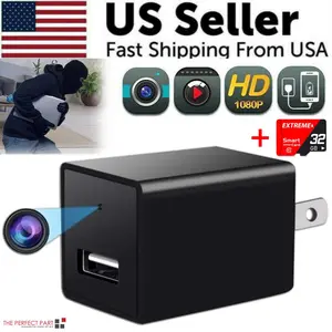Compact Full HD 1080P Hidden Security Camera for Home, Nanny Safety with Night Vision & Audio