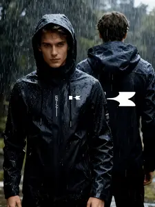 Men's Casual Long Sleeve Jacket with K Print, Loose-Fitting Outerwear for Spring & Fall, Ideal for Outdoor Fishing and Hiking