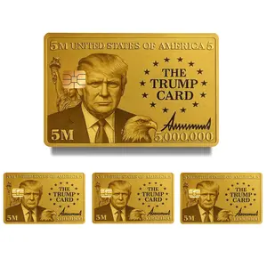 4 pcs Donald Trump 5 Million Gold Card Decal Credit Card Accessory - Vinyl Skin Sticker for Credit Card Accessory Use
