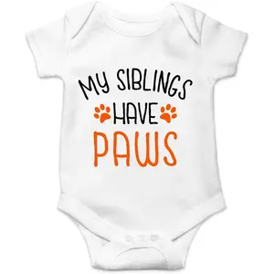 My Siblings Have Paws - My Sibling Has Paws New to the Pack - Cute Infant One-Piece Baby Bodysuit
