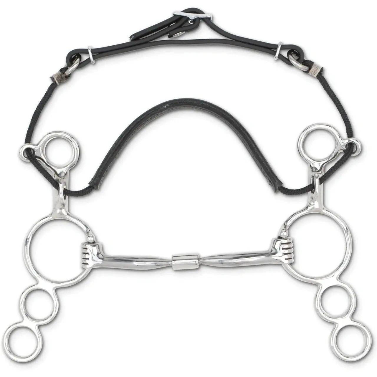Myler MB 01 Combination Bit - 5" Mouth Sweet Iron Comfort Snaffle with 6-Inch Shank and Leather Noseband