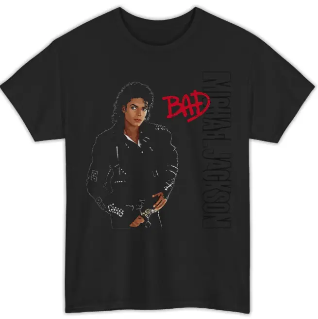 Retro King Of Pop Michael Jackson BAD Graphic T-Shirt