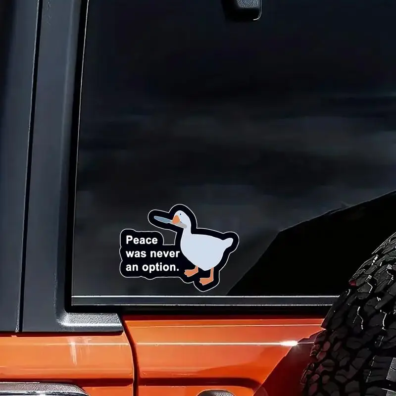 Car Window Decal Sticker, 1 Count Cartoon Duck Pattern Stickers, Removable Self Adhesive Stickers For Laptop, Car Decals, Truck Sticker, Windshield St