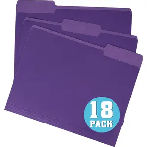 File Folders 18 Pack 8.5x11 Inch,1/3 Cut Tab Colored File Folders Letter Size,Office Purple Folders for Document