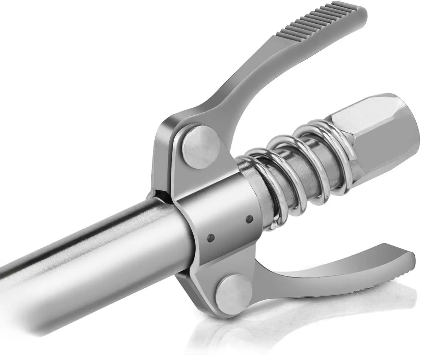 Grease Gun couplers for Mechanical Maintenance High-Pressure, Leak-Proof Working pressures up to 10000PSI Twin-Shank, Locking clamp nozzles for use in a Wide Range of Applications.