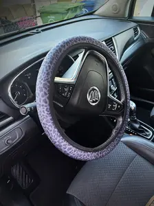 Leopard Print Cheetah Elastic Steering Wheel Cover, Non-Slip Breathable Neoprene Steering Wheel Covers, Women Leopard Car Accessories, Universal 15 Inch Fit Auto, Suvs, Truck