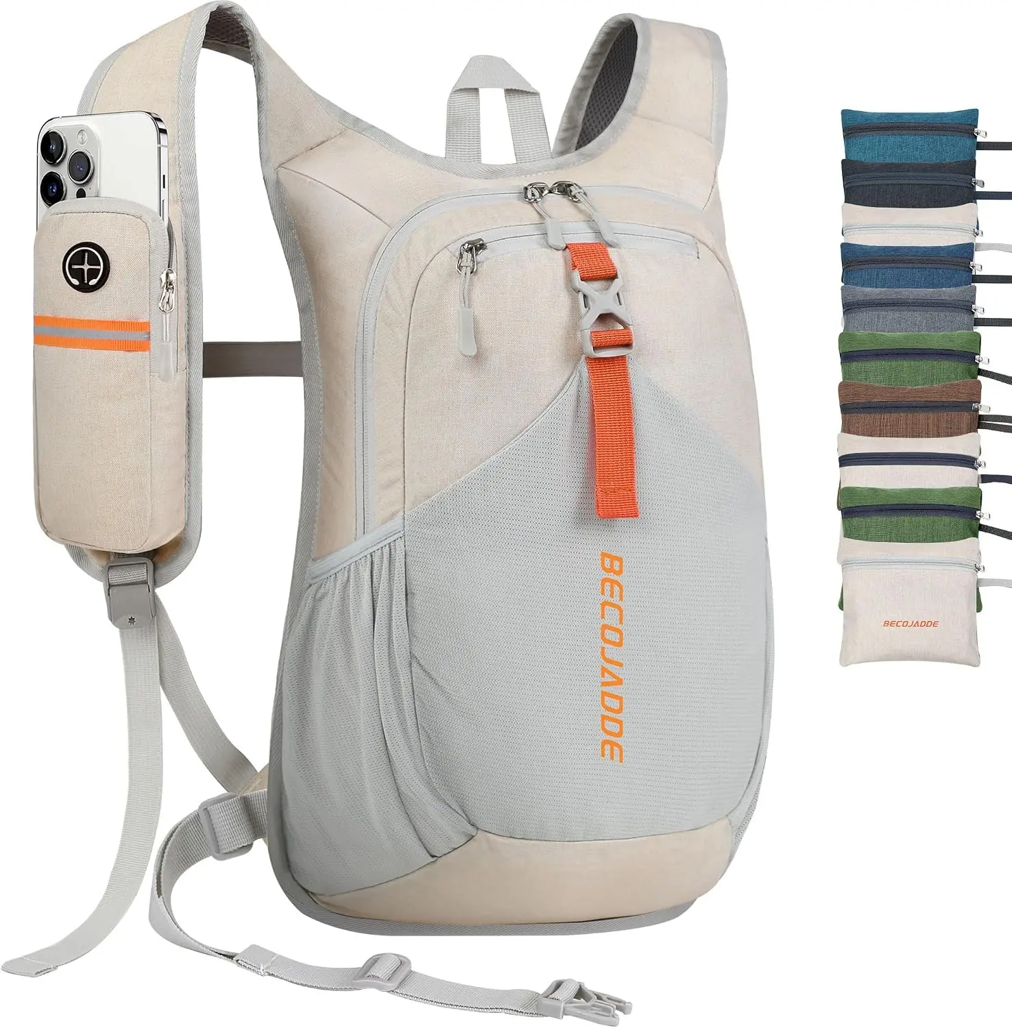 BECOJADDE 20L Small Hiking Backpack for Men Women Foldable Packable Back Pack Ultralight Hiking Daypack for Travel Camping Outdoor, Beige Gift