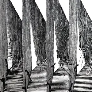 ORIGINAL FREE STYLE INK DRAWING PRINT (PLAYLIST INCLUDED)