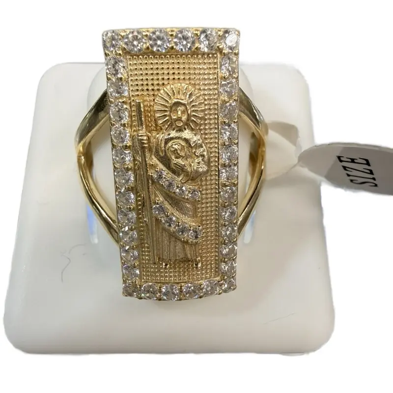 Anillo de San Judas tadeo 925 plata over 14k gold plate