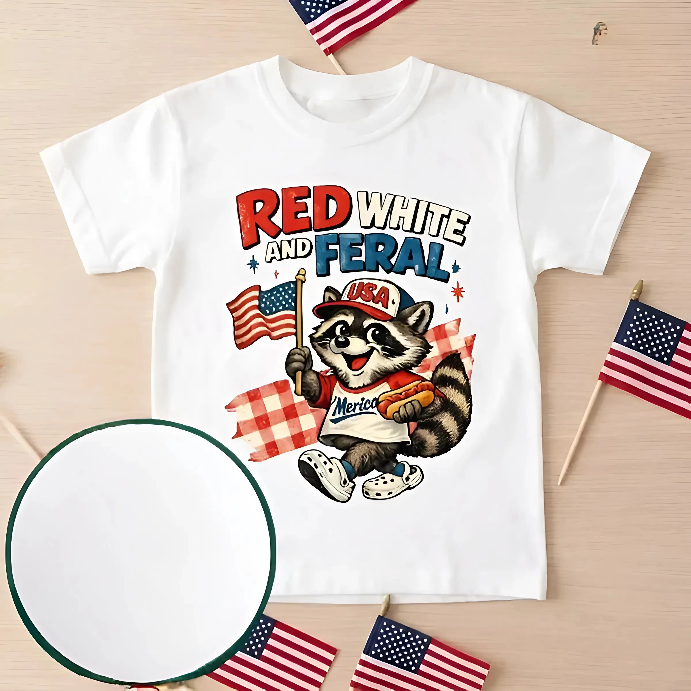 YOUTH and ADULT Red White And Feral shirt, Funny Patriotic Shirts, funny raccoon tee, Feral 4th Of July Shirt, Independence Day tee, patriotic tee, toddler clothes, Youth Clothing, family shirt, summer outfit