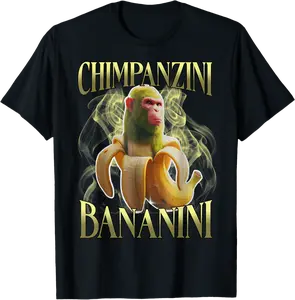 Chimpanzini Bananini - Italian Brainrot Meme T-Shirt - Anarosavill Shop 91B0F8NFD6YF