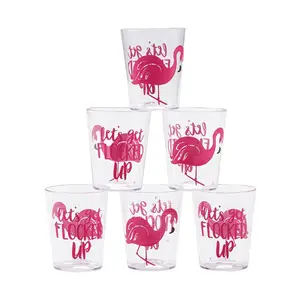 Luau Flamingo BPA-Free Plastic Shot Glasses - 24 Ct.