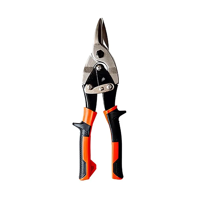 Straight Aviation Snips for Sheet Metal, 10 Inch Stainless Steel Shears, Ergonomic Grip, Chromium Vanadium Steel Industrial Scissors