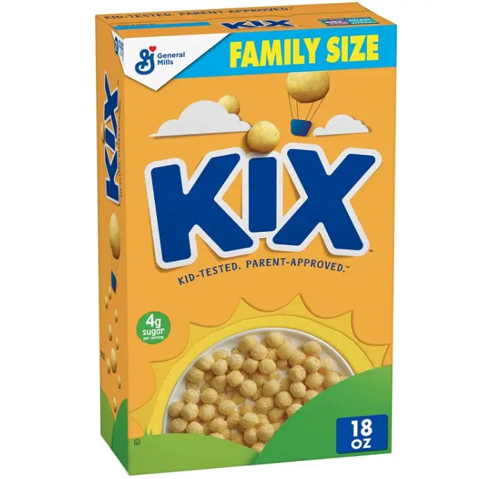 Kix Whole Grain Breakfast Cereal, Crispy Corn Cereal Puffs, Family Size, 18 oz
