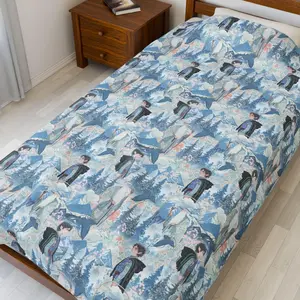 Winter LOTR Flannel Plush Blanket, Lord of the Rings Themed Plush Blanket, Hobbit Blanket, Middle Earth Throw Blanket, Tolkien Blanket, Extra Soft, Warm Throw Blanket for Bed, Couch, Travel, Home & Outdoors, Perfect Gift for Kids & Adults