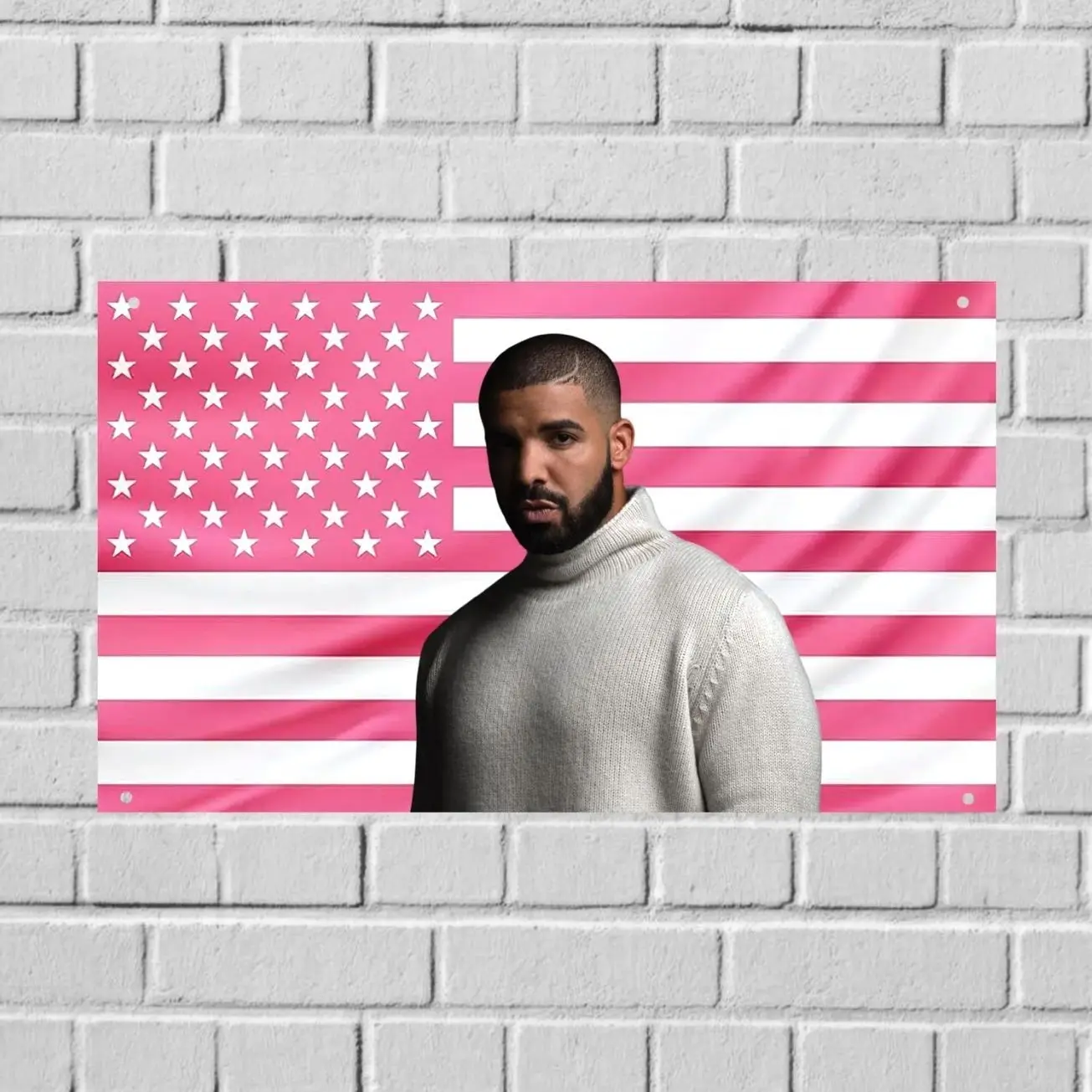 Drake Honestly Nevermind Pink US Wall Tapestry Flag, Rap Album Bedroom Wall Art Dorm Banner