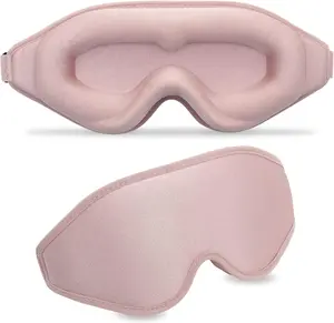 3D Contoured Sleep Mask for Women Men,Effective Light Blocking Eye Mask Sleeping Soft Night Blindfold with Adjustable Strap(Pink) Foam Gift