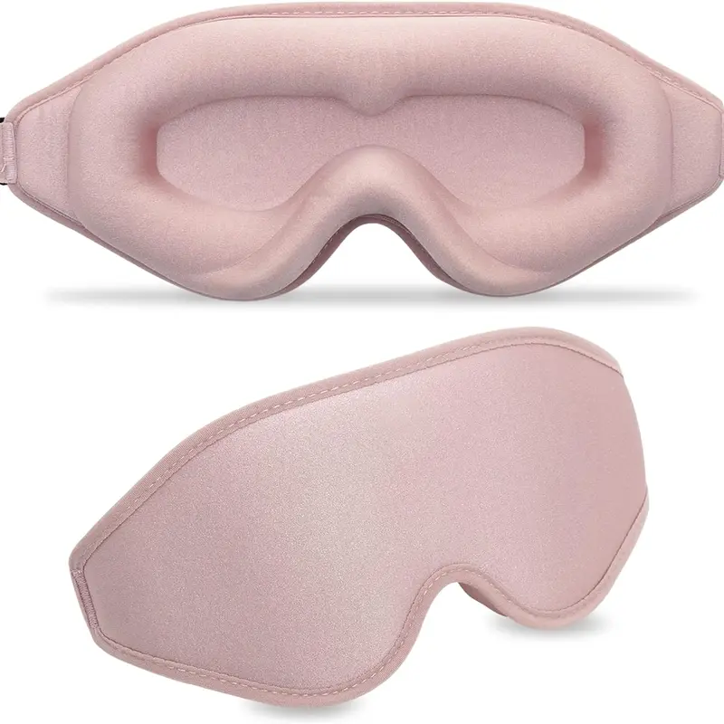 3D Contoured Sleep Mask for Women Men,Effective Light Blocking Eye Mask Sleeping Soft Night Blindfold with Adjustable Strap(Pink) Foam Gift