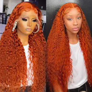 Ginger Lace Front Wigs Human Hair Deep Wave Lace Front Wigs Orange Ginger Wigs Human Hair #350 Colored Wig Curly Wigs